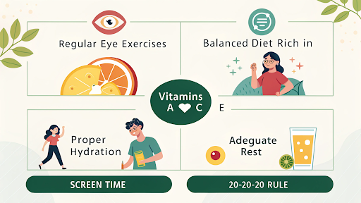 A person doing eye exercises at home